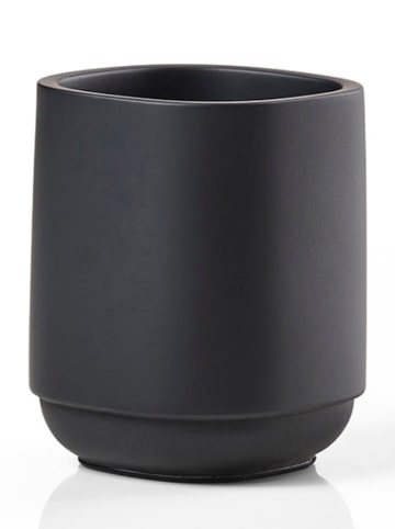 Zone Denmark Tandenborstelbeker "Time" zwart - (H)9,5 x Ø 8 cm
