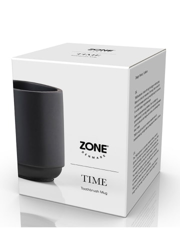 Zone Denmark Kubek łazienkowy "Time" w kolorze czarnym - wys. 9,5 x Ø 8 cm