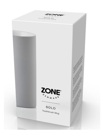 Zone Denmark Zahnbürstenbecher "Solo Soft Grey" in Grau - (H)10 cm x Ø 7,6 cm