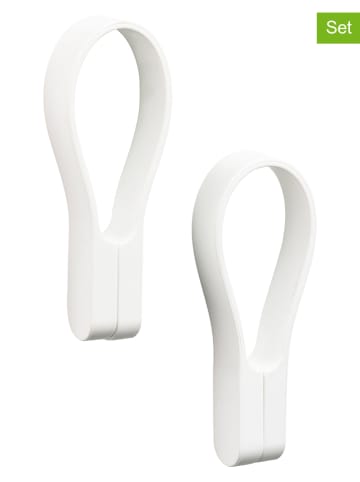 Zone Denmark 2er-Set: Handtuchhalter "Loop" in Weiß - (L)9 cm