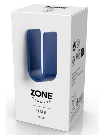 Zone Denmark Wandhaken "Ume" in Blau - (B)3,5 x (H)8 x (T)3,4 cm