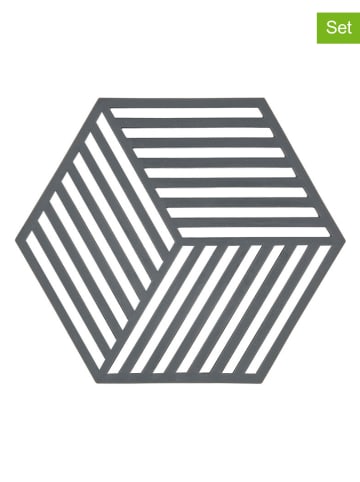 Zone Denmark 2er-Set: Untersetzer "Hexagon" in Grau - (L)16 x (B)14 cm