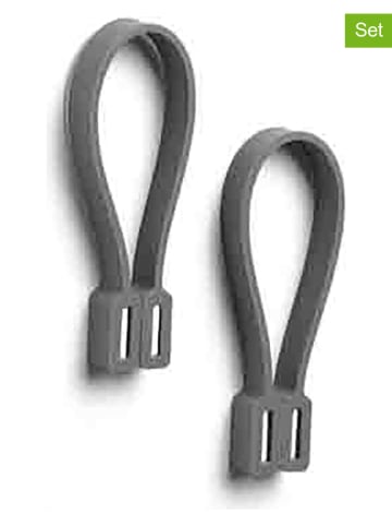 Zone Denmark 2er-Set: Handtuchhalter "Loop" in Grau - (L)8 x (B)5,5 cm