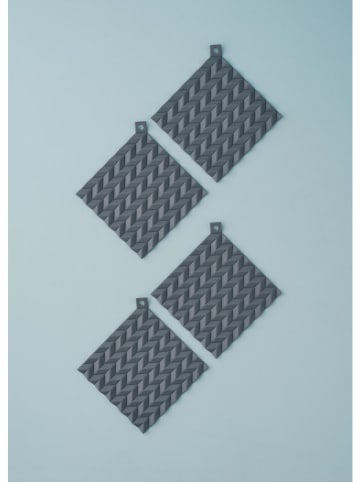 RIG-TIG 2-delige set: pannenlappen "Hold-on" grijs - (L)20,5 x (B)20,5 cm