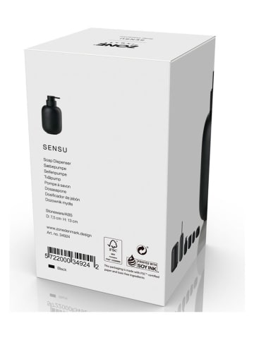 Zone Denmark Zeepdispenser "Sensu Black" zwart - (H)13 cm x Ø 7,5 cm