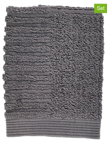 Zone Denmark 2-delige set: washandjes "Classic" grijs - (L)30 x (B)30 cm