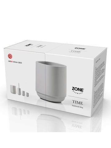Zone Denmark Zahnputzbecher "Time" in Hellgrau - (H)9,5 x Ø 8 cm