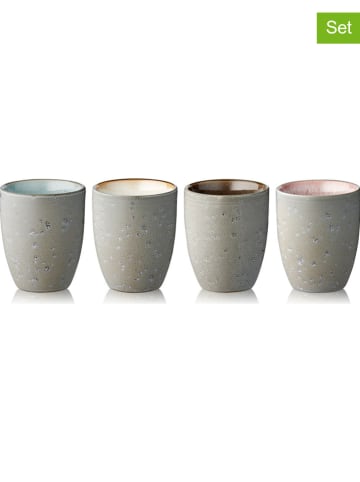 Bitz Kubki (4 szt.) w kolorze szarym ze wzorem - 270 ml