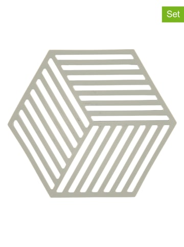 Zone Denmark 2er-Set: Untersetzer "Hexagon" in Grau - (L)16 x (B)14 cm