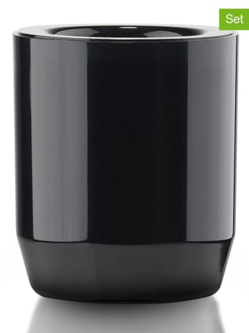 Zone Denmark 2er-Set: Zahnputzbecher "Suii" in Schwarz - (H)9 x Ø 7,8 cm