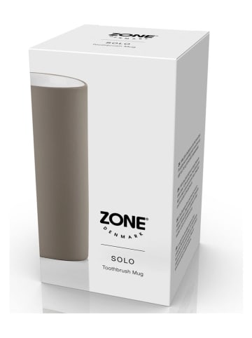 Zone Denmark Zahnbürstenbecher "Solo Taupe" in Hellbraun - (H)10 cm x Ø 7,6 cm