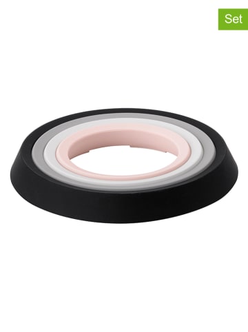 RIG-TIG 4tlg. Set: Untersetzer "Place it" in Rosa/ Grau/ Schwarz - Ø 13 cm