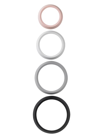 RIG-TIG 4tlg. Set: Untersetzer "Place it" in Rosa/ Grau/ Schwarz - Ø 13 cm