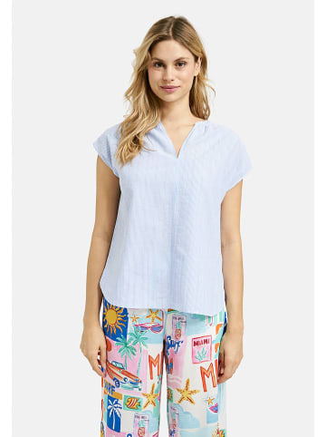 Milano Italy Bluse in Hellblau/ Weiß