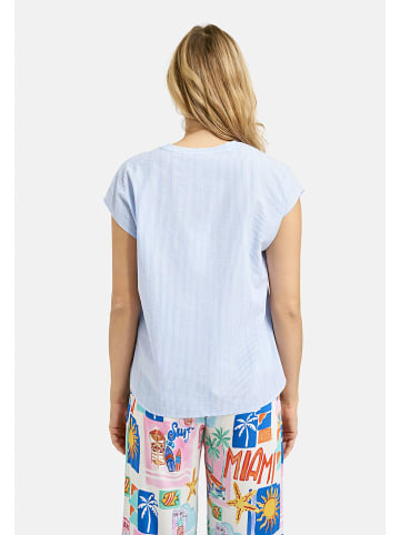 Milano Italy Blouse lichtblauw/wit