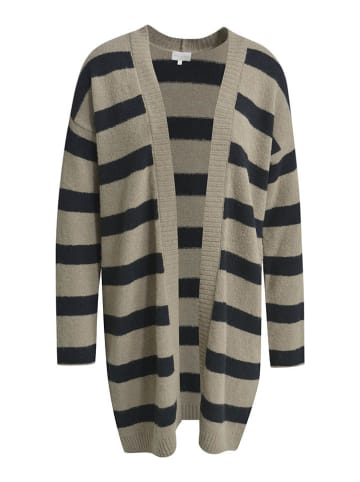 Milano Italy Longcardigan in Taupe/ Schwarz