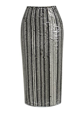 Milano Italy Spódnica w kolorze biało-czarnym z cekinami