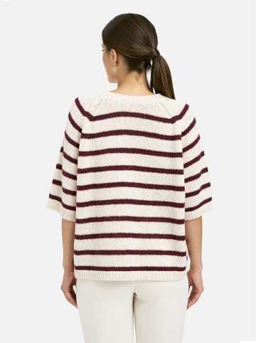 Milano Italy Pullover in Weiß/ Bordeaux