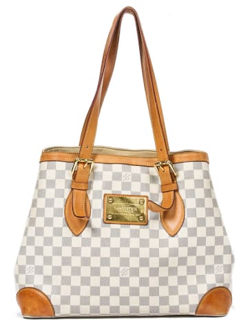 Louis Vuitton Schultertasche "Hampstead MM" in Creme/ Braun - (B)35,5 x (H)27,5 x (T)17 cm