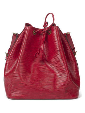 Louis Vuitton Leder-Schultertasche "Noe PM" in Rot - (B)24 x (H)26 x (T)18 cm
