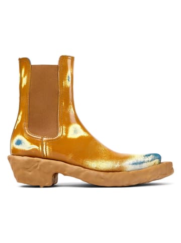 Camper Leder-Boots in Hellbraun/ Gelb/ Hellblau