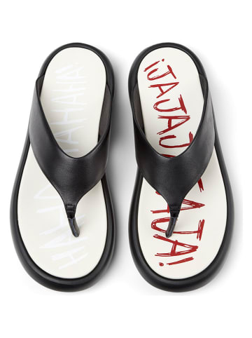 Camper Leren teenslippers "Pelotas Flota" zwart