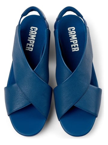 Camper Skórzane sandały "Balloon" w kolorze granatowym na obcasie