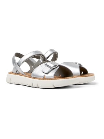 Camper Leder-Sandalen in Silber