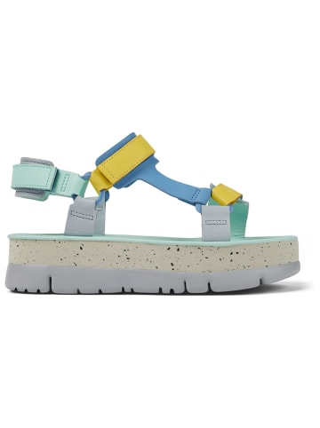 Camper Leder-Sandaletten in Türkis/ Gelb/ Hellblau