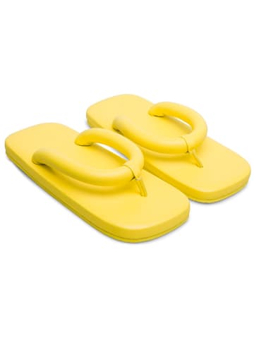 Camper Leren teenslippers geel