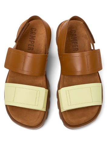 Camper Leder-Sandalen "Brutus" in Hellbraun