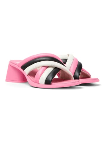 Camper Leder-Pantoletten in Rosa