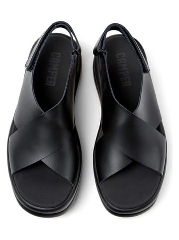 Camper Leder-Sandaletten "Pelotas Flota" in Schwarz