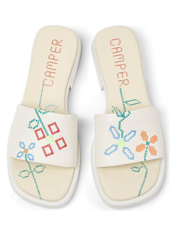 Camper Leren slippers "Dana" crème