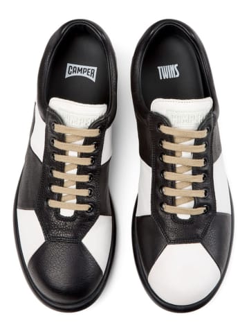 Camper Skórzane sneakersy "Pelotas Ariel" w kolorze czarno-białym