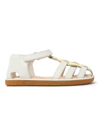 Camper Leren enkelsandalen wit/geel