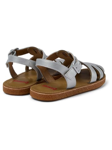 Camper Leren halfsandalen zilverkleurig