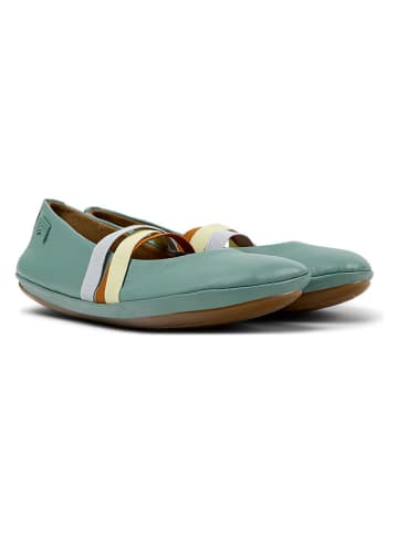 Camper Leren ballerina's met bandje "Right" turquoise