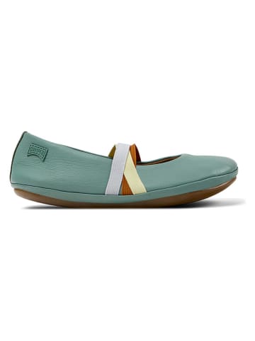 Camper Leren ballerina's met bandje "Right" turquoise