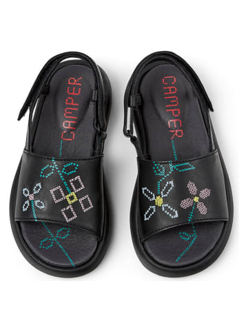 Camper Leder-Sandalen "Pelotas Flota" in Schwarz