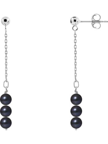 Pearl Addict Srebrne kolczyki-wkrętki z perłami w kolorze tahiti