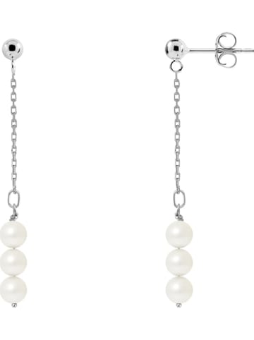 Pearl Addict Srebrne kolczyki-wkrętki z perłami w kolorze białym