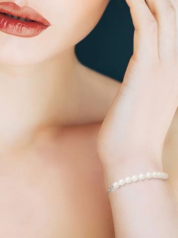 Pearl Addict Srebrna bransoletka "Love Chained" z perłą