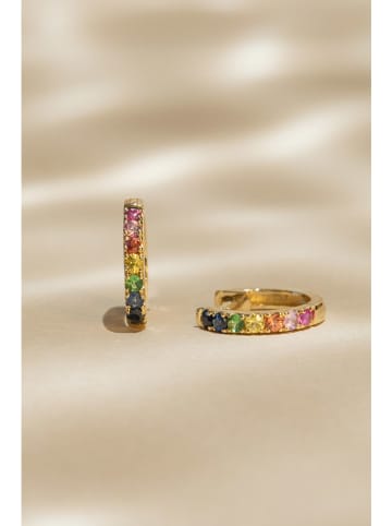 maison héritage PARIS Gold-Creolen "Colorful Love" mit Saphiren