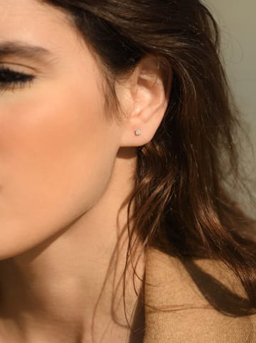 maison héritage PARIS Weißgold-Ohrstecker "Single Diamond 0,20" mit Diamanten