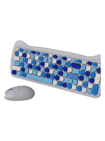 Canyon 3-delige set: toetsenbord & muis ‘'HSET-W6’' grijs/blauw