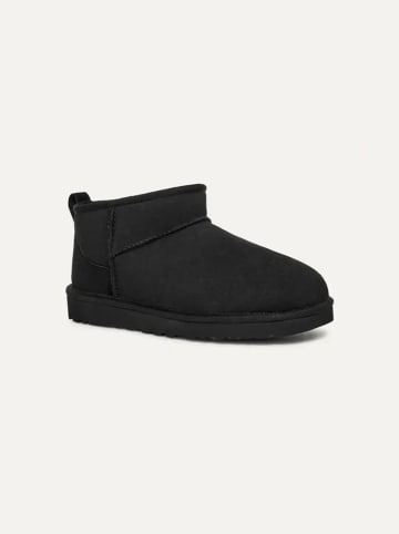 UGG Skórzane botki "Classic Ultra Mini" w kolorze czarnym