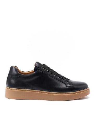 British Passport Leder-Sneakers in Schwarz