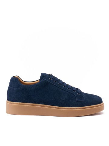 British Passport Leder-Sneakers in Dunkelblau