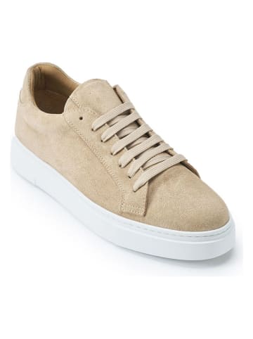 British Passport Leder-Sneakers in Beige